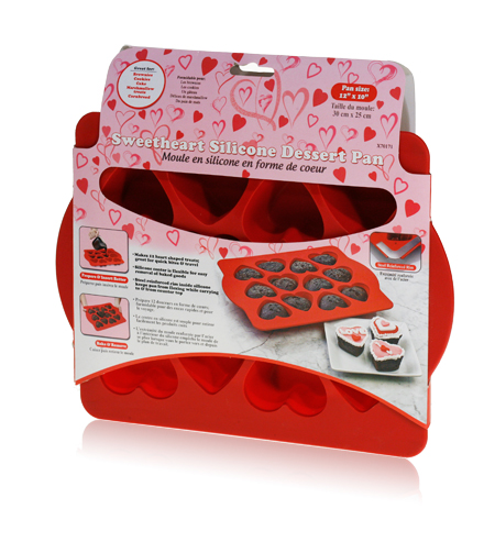Final Manufactured Product for Davison Produced Product Invention Sweetheart Silicone Dessert Pan