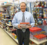 George with Davison Produced Product Invention CIPA Euro Sport Mirror in the store it's selling in.