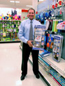 Mr. Davison (aka Mr. D) with the Product Invention Twister Bolts on the store shelf
