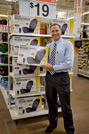 George Davison with Davison Produced Product Invention Relaxzen Seat Cushion Packaging at the store