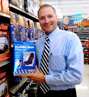 Mr. Davison (aka Mr. D) with Product Invention Poncho Seat Protector Packaging