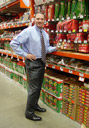 Mr. Davison with the Product Invention Twister Bolts on the store shelf
