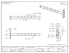 Product Engineering Drawings for Davison Produced Product Invention Adjustable Storage System