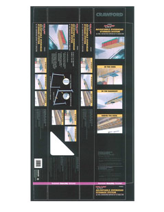 Packaging CAD Print for Davison Produced Product Invention Adjustable Overhead Storage System