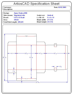 Packaging CAD Drawing for Davison Produced Product Invention Aqua Chaise