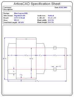 Packaging CAD Drawing for Davison Produced Product Invention Relax Aviva Blue Lagoon Packaging