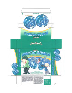 Packaging CAD Print for Davison Produced Product Invention Aviva Arctic Shield