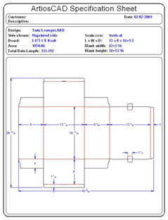 Packaging CAD Drawing for Davison Produced Product Invention Aviva Twin Lounger Packaging