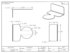 Product Engineering Drawings for Davison Produced Product Invention Fill 'Er Up Bookends