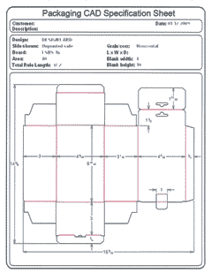 Packaging CAD Drawing for Davison Produced Product Invention Fill'Er Up Bookends