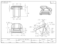Product Engineering Drawings for Davison Produced Product Invention Cap Racks