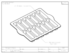 Product Engineering Drawings for Davison Produced Product Invention Silicone Dessert Pan