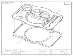 Product Engineering Drawings for Davison Produced Product Invention Dora Explorer Collapsible Plastic Food Tray