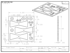 Product Engineering Drawings for Davison Produced Product Invention Foam Propeller