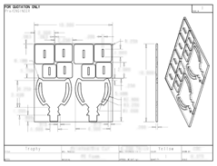 Product Engineering Drawings for Davison Produced Product Invention FoamWorx Trophy Puzzle
