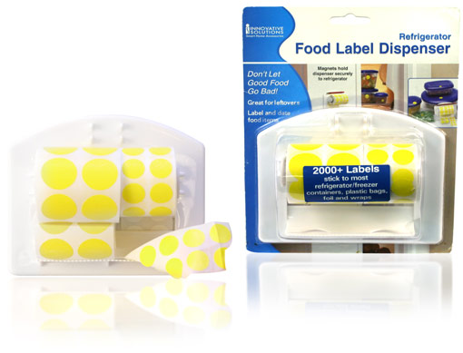 Final Manufactured Product for Davison Produced Product Invention Food Label Dispenser