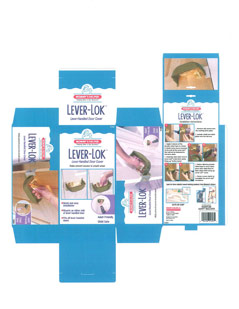 Packaging CAD Print for Davison Produced Product Invention Lever-Lok: A Lever Handle Door Cover