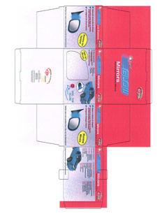 Packaging CAD Print for Davison Produced Product Invention Optic Mirror Packaging (Glow)