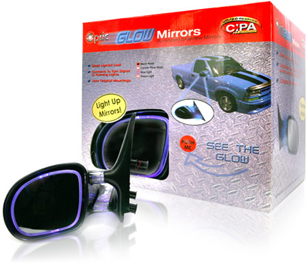 Final Manufactured Product for Davison Produced Product Invention Optic Mirror Packaging (Glow)