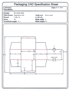Packaging CAD Drawing for Davison Produced Product Invention Optic Mirror Packaging (Sport)