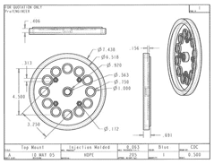 Product Engineering Drawings for Davison Produced Product Invention Spin 'n Store Parts Carousel