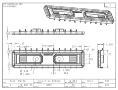 Product Engineering Drawings for Davison Produced Product Invention Pegboard Paper Towel Holder