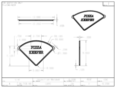 Product Engineering Drawings for Davison Produced Product Invention Pizza Keeper