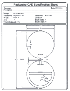 Packaging CAD Drawing for Davison Produced Product Invention Perfect Pizza Pan