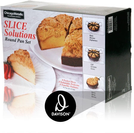 Final Manufactured Product for Davison Produced Product Invention Slice Solutions Round Cake Pan Set