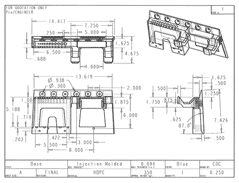 Product Engineering Drawings for Davison Produced Product Invention Pegboard Power Drill Holder
