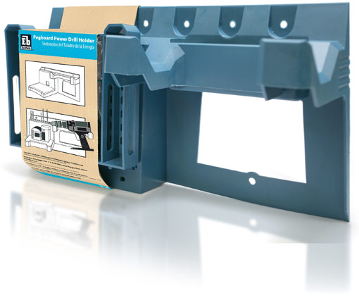 Final Manufactured Product for Davison Produced Product Invention Pegboard Power Drill Holder