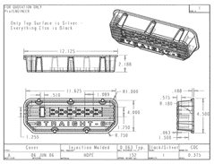 Product Engineering Drawings for Davison Produced Product Invention Straight 6 Surge Protector