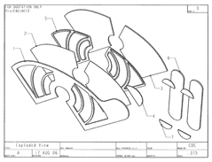 Product Engineering Drawings for Davison Produced Product Invention 360 Therapy Knee Brace