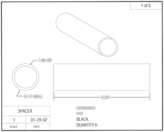 Product Engineering Drawings for Davison Produced Product Invention Trik Stik