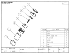 Product Engineering Drawings for Davison Produced Product Invention Tru-Ice