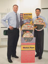 Mr. Davison with Frank, Inventor of the Perfect Pizza Pan