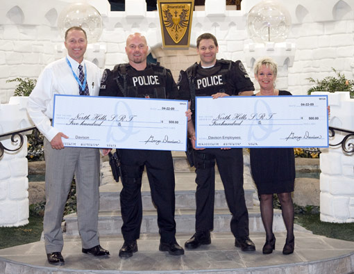 Members of the Swat Team with George Davison and Receptionist Linda Koprivnikar