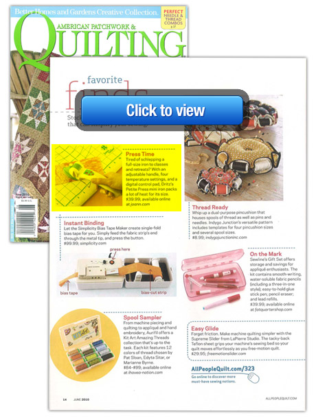 Petite Press featured in American Patchwork & Quilting magazine!