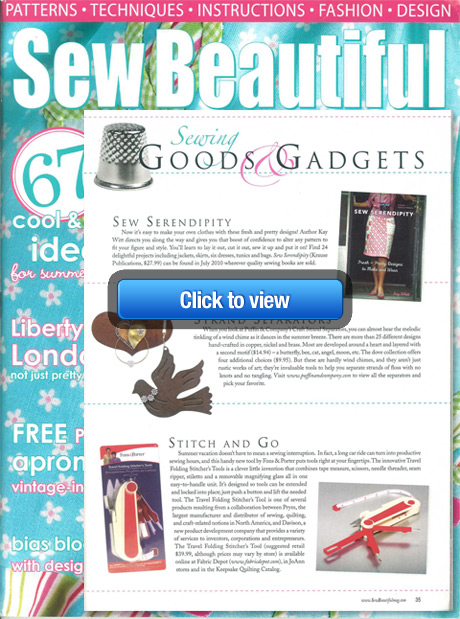 Travel Folding Stitcher’s Tools Featured in “Sew Beautiful!”