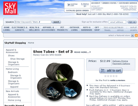 Shoe Tubes Hit the Market, Landing in SkyMall!