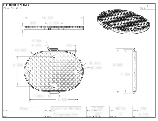 Product Engineering Drawings for Davison Produced Product Invention Sponge Bob Snow Stamp