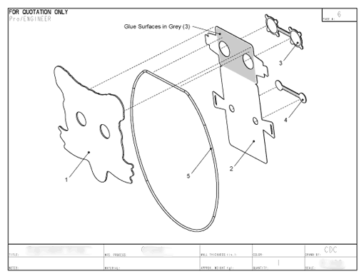 Product Engineering Drawings for Davison Produced Product Invention Animal Binoculars – Lizard