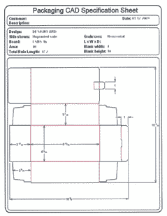 Packaging CAD Drawing for Davison Produced Product Invention Lighted Euro (Red) Sport Mirror