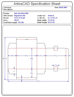 Packaging CAD Drawing for Davison Produced Product Invention Auto Dish