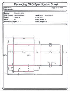 Packaging CAD Drawing for Davison Produced Product Invention Aviva Arctic Blast Packaging