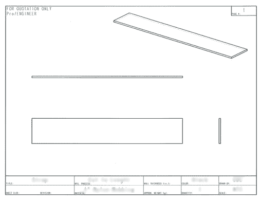 Product Engineering Drawings for Davison Produced Product Invention Adjust-A-Hooks