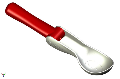 Product Engineering Drawings for Davison Produced Product Invention Swingers Ice Cream Scoop
