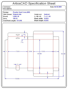 Packaging CAD Drawing for Davison Produced Product Invention Poncho Seat Protector Packaging