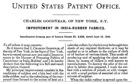 Charles Goodyear Patent Image