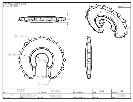 Product Engineering Drawings for Davison Produced Product Invention Jaws Chew Refill Pack